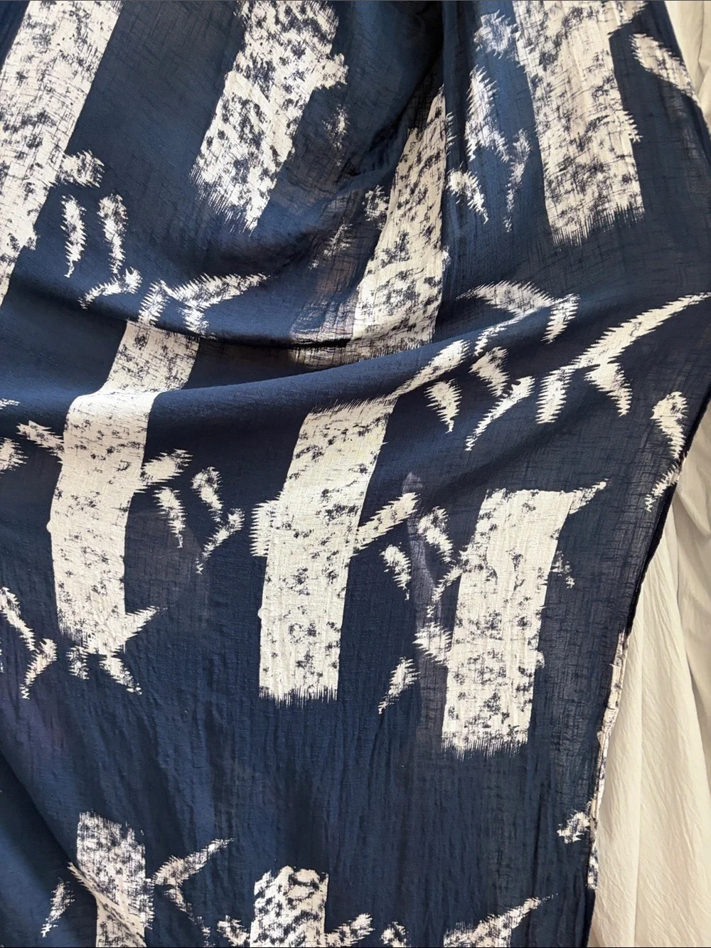 Anthropologie Navy Drapes with Bamboo-Print - 6 panels